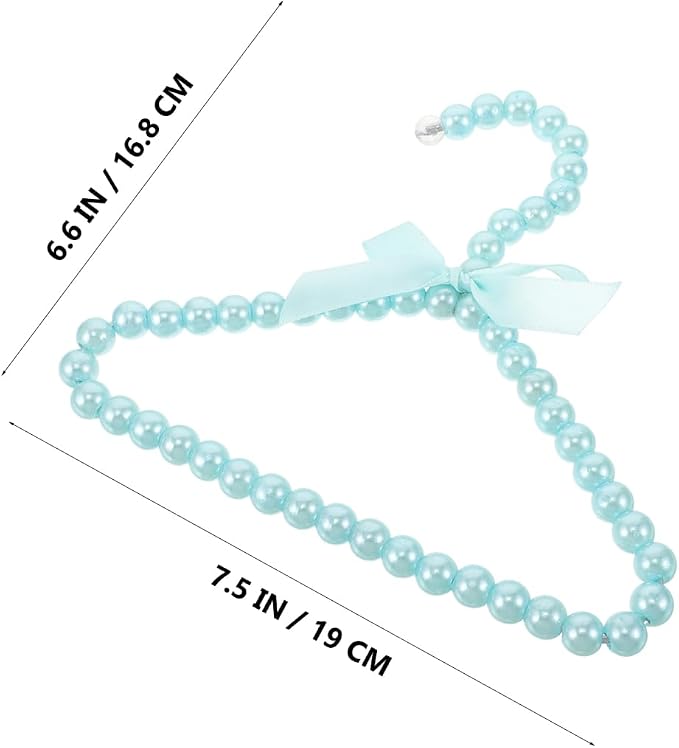 SOIMISS Mini Pearl Hanger with Ribbon Pet Clothes Hanger for Dogs and Cats Small Dog and Cat Clothing Organizer Rack for Displaying Outfits at Home Pet Store or Grooming Salon 4 Pack