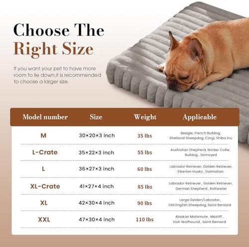 Large Orthopedic Dog Crate Bed with Waterproof Lining | Egg crate foam for joint support. Soft plush surface. Non-slip bottom. Removable & machine washable cover. OEKO-TEX certified
