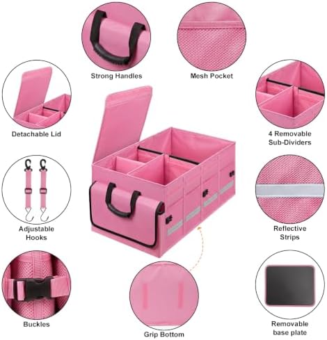GDNasist Car Trunk Organizer and Storage for Car, SUV & Sedan