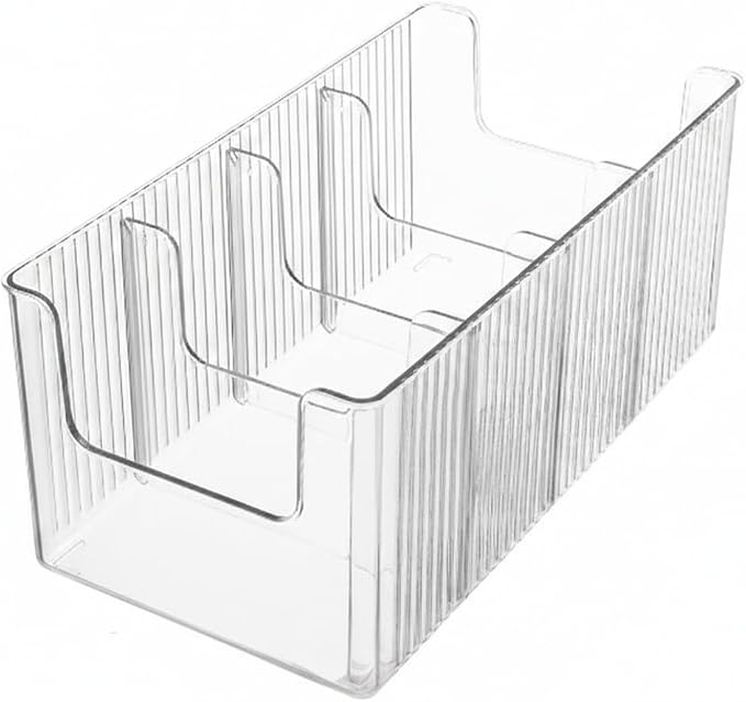 Storage Box with Compartments, Clear PET Plastic Organizer for Small Items, Desktop Bin for Nail Art and Hardware, 2L (1 PC)