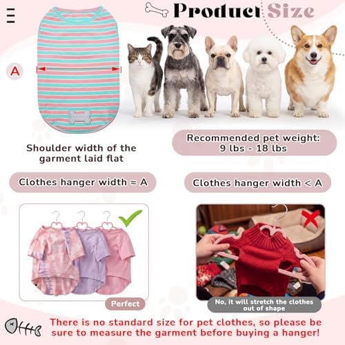 12 Pcs Pet Hangers 13'' Non-Slip Velvet Metal Hooks,Pink | 360° Swivel Rustproof Hooks, Space-saving for Dogs Cats, Home Closets and Grooming Salons, Small Pet Organizer