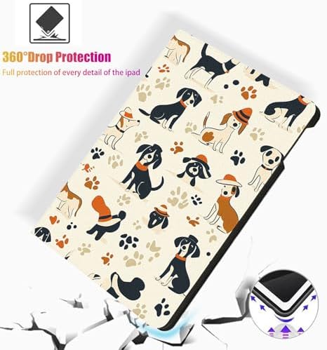 for Microsoft Surface Pro X/Pro X Plus-13 2019/2020/2021/2024 Tablet Case,Auto Wake/Sleep,Adjustable Stand Protective Cover - Cartoon Dog Pattern
