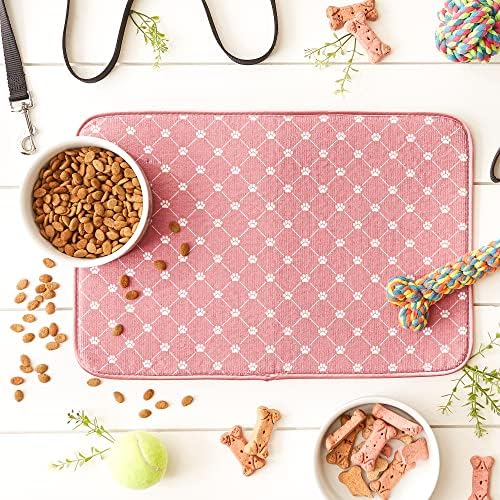 Bone Dry Machine Washable, Ultra Absorbent Pet Mat, 12x18, Rose Trellis Print