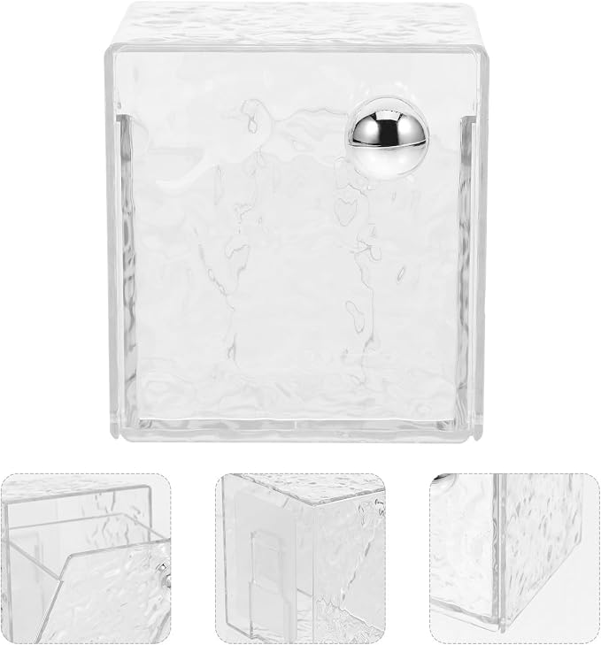 FRCOLOR Wall Mounted Cotton Pads Dispenser Organizer Box with Flip Lid