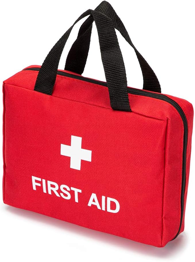 Red First Aid Bag Empty Travel Rescue Pouch First Responder Storage Medicine Emergency Bag for Car Home Office Kitchen Sport Outdoors (Red)