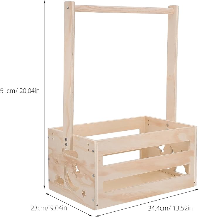 Wooden Pet Storage Organizer - Dog Crate Closets for Small Pets - Cute Wooden Clothes Hanger Rack and Storage Bin for Toys Costumes and Accessories, 20x13.5x9