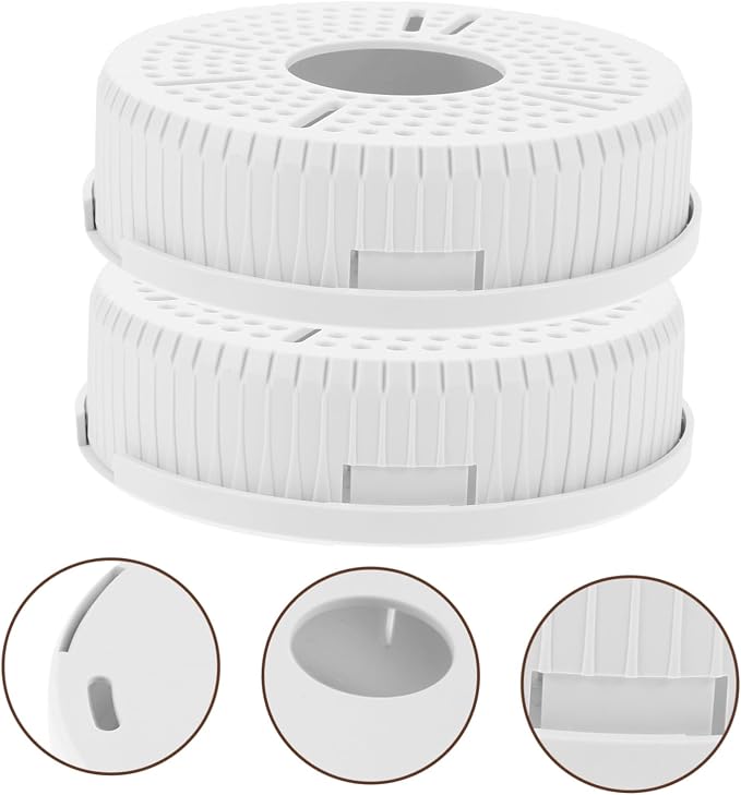 LIFKOME 2Pcs Ceiling Storage Box for Webcam and Security Camera Dome-Shaped Cable Management Holder for Monitor Router Speakers Easy Installation Plastic Material