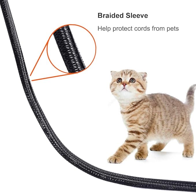 ZhiYo 6.6ft - 4/5 inch Cable Sleeve, Cord Wrap Wire Protector Tubing for Pets, PC Cable Wrap, Computer Cable Management Sleeve - Black | Cord Wrap, Wire Protector Tubing, For Pets, PC Cable Management