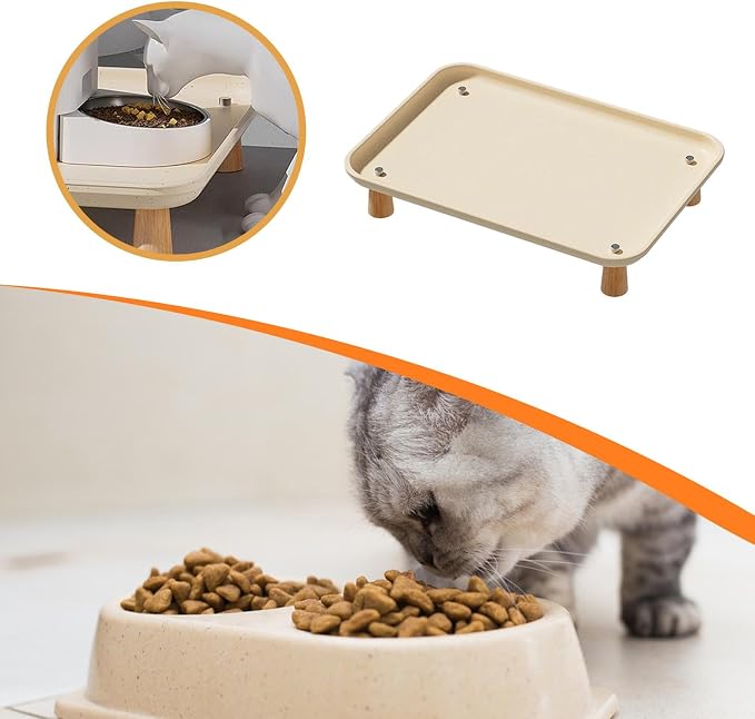 Pet Feeder Stand Cat Water Bowl Dispenser Stand, Washable, Elevated Holder, Portable for Automatic Cats & Dogs Feeders Raised, White