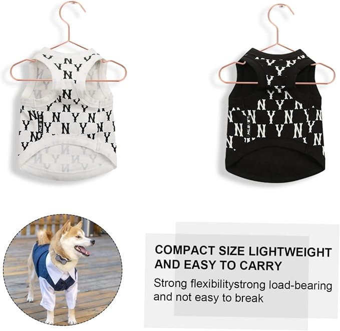 3pcs Pet Apparel Hangers Iron Clothing Organizers for Dog and Cat Clothes Sturdy Non- Holders for Drying and Storing Thickness