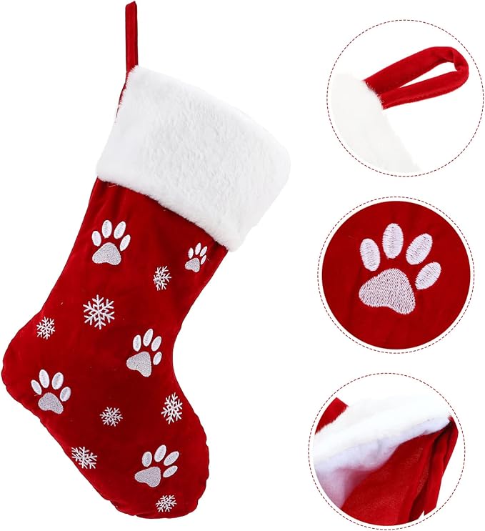 SOLUSTRE 1pc Cartoon Pet Christmas Stocking and Embroidery Festive Holiday Hanging Decoration for Candy Storage for Xmas Tree and Boys and Girls
