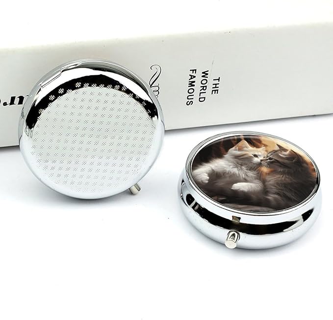Pill Box Portable Small Pets Pill Case Cute Pill Organizer for Vitamins Supplements