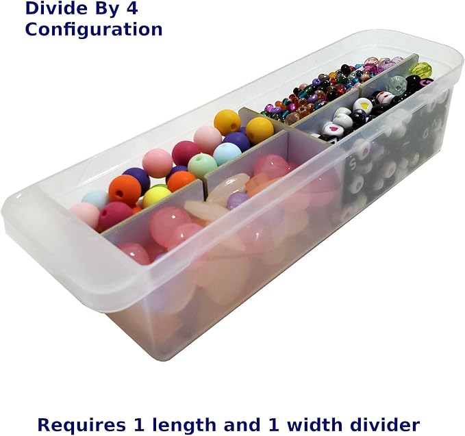 (6 Length + 16 Width Pieces) Small Drawer Configurable Dividers compatible with IRIS USA Plastic Storage Craft Cabinets (Dividers Only)