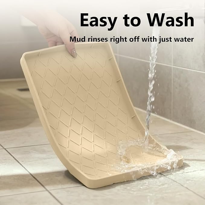 Mateeylife Under Sink Mat Kitchen Waterproof, Silicone Sink Tray 22"X19" | Under Sink Organizer Cabinet Shelf Protective Liner, Multi-use Silicone Mat for Boot Tray & Litter Mat, Khaki