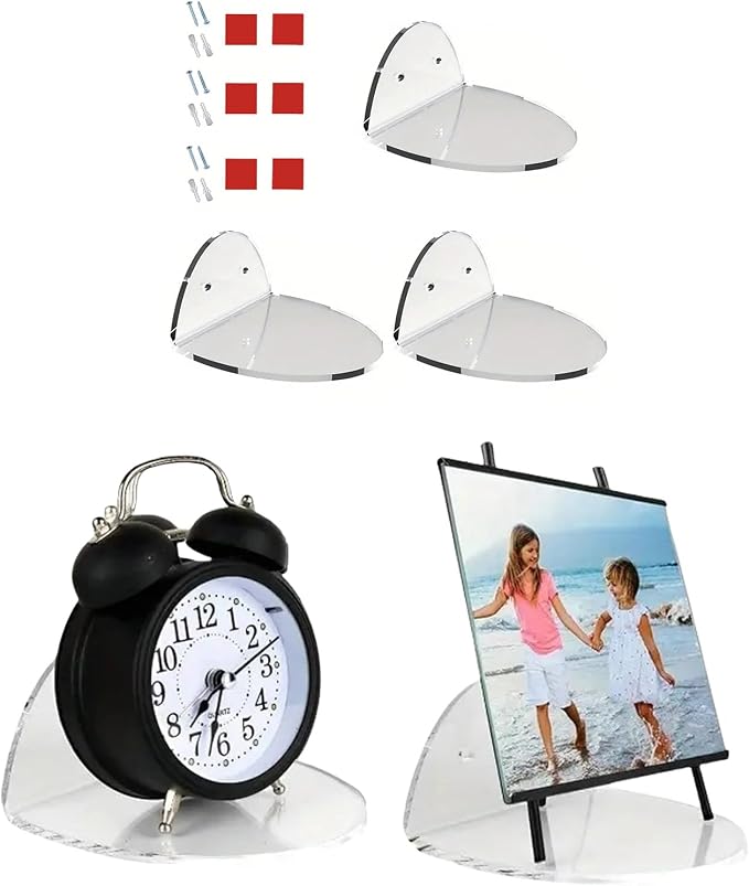 3pcs Acrylics Wall Mounted Shelves Accessory for Security Cameras Baby Monitors and Speakers Clear Storage Brackets