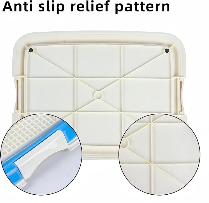 Dog Potty Tray for Small Dogs, Puppy Potty Training Tray 19.7"x14.6" Indoor Dog Toilet, Leak-Proof Pet Pads Holder (Blue)