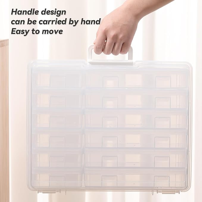 Plastic Storage Box Storage Boxes & Organizers (6 Medium+ 6 Small-Clear) | Multifunctional Design,Stackable,See Through,Versatile Organization,Space-Saving,Durable,Dust Protection,Clear