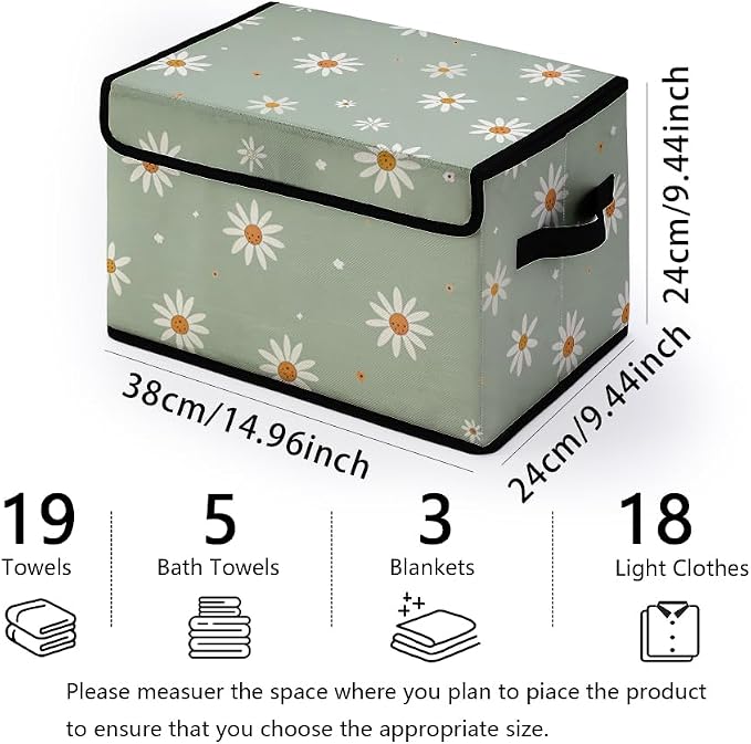 Stackable Clothes Storage Bins with Lids 3 Pack | Closet Organizers Fabric Box for Home and Office,Blanket Clothes Organizers,Under Bed Storage Containers
