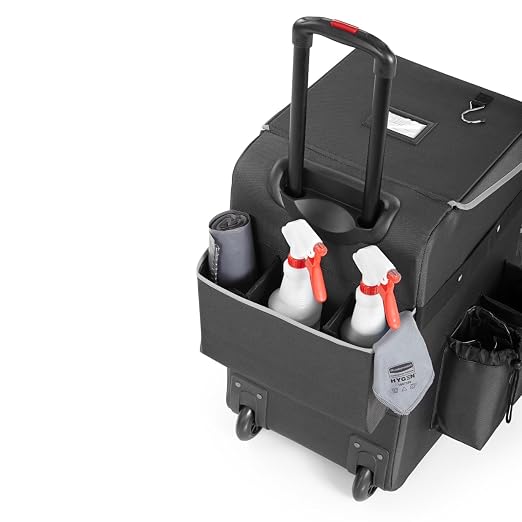 Rubbermaid Commercial Products Executive Quick Carts, Mobile/Travel Office Cart, Small, Dark Gray, for Housekeeper/Sales Rep/Medical Professionals/Home Healthcare/Teachers