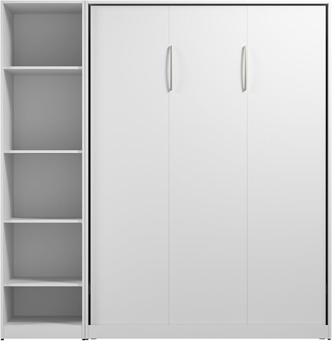 Bestar Full Murphy Bed with Closet Organizer, White, Claremont, 79W | Closet Organizer; supports up to 1000 lb; min. ceiling height 83 in.; dual piston mechanism; 10-year warranty