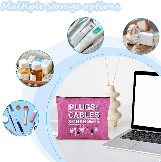 Sisadodo Charging Cable Organizer Travel Bag Toiletry Makeup Cosmetic Bags Medicine Med Toiletry Bag Pouch Diabetic Gifts Bags