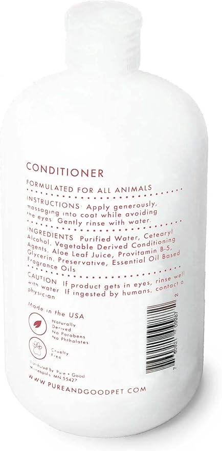 Pure + Good - Shampoo and Conditioner Set, Formulated for All Pets, Gentle and Cleansing, Made in The USA, Cruelty Free, 16 fl oz (Sandalwood + Cocon)