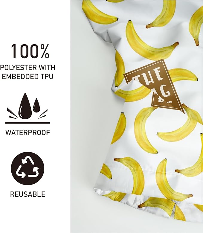 Plastic Bag Organizer, Reusable Grocery Country Style Plastic Bag Dispenser for Home Kitchen Travelling Camping Decor use 1 Pack,Banana Pattern