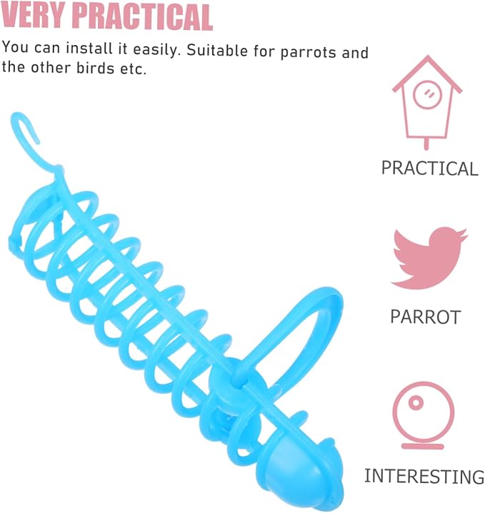 Parrot Feeding Rack Device for Parrots Simple Stand Design for Easy Installation Hanging Fruit Holder for Birds Blue