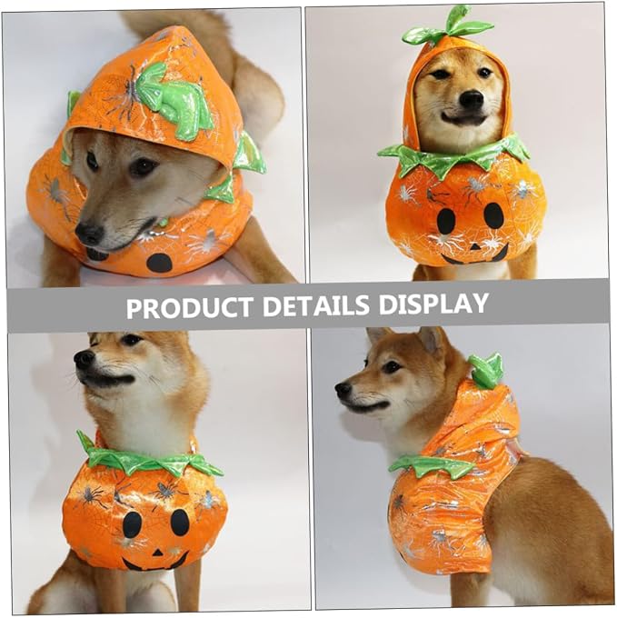 Toddmomy Halloween Pumpkin Dog Cat Costume Funny Pet Apparel for Parties Lightweight Skin-Friendly and Cats Stand Halloween Events