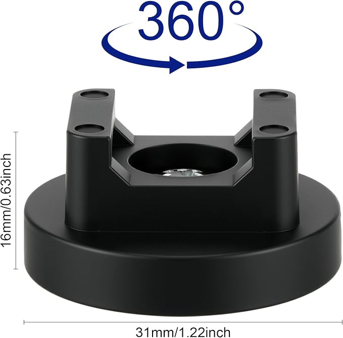Yookeer 10 Pcs Magnetic Zip Tie Mount Cable Clips Black,31 Mm | Multipurpose Cable Clips Wire holder for Electrical Wiring, Magnet Base for Metal Surfaces, Without Drilling, Reusable