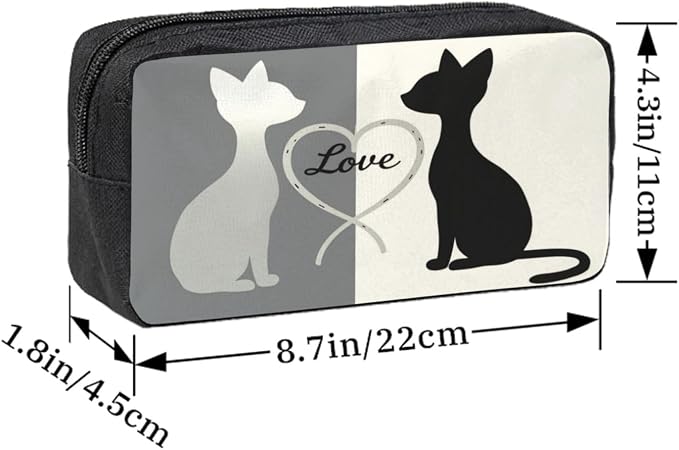 Cute Cats Large Pencil Case, Durable Pen Bag Zipper Organizer Pouch for Office Travel for Women Men