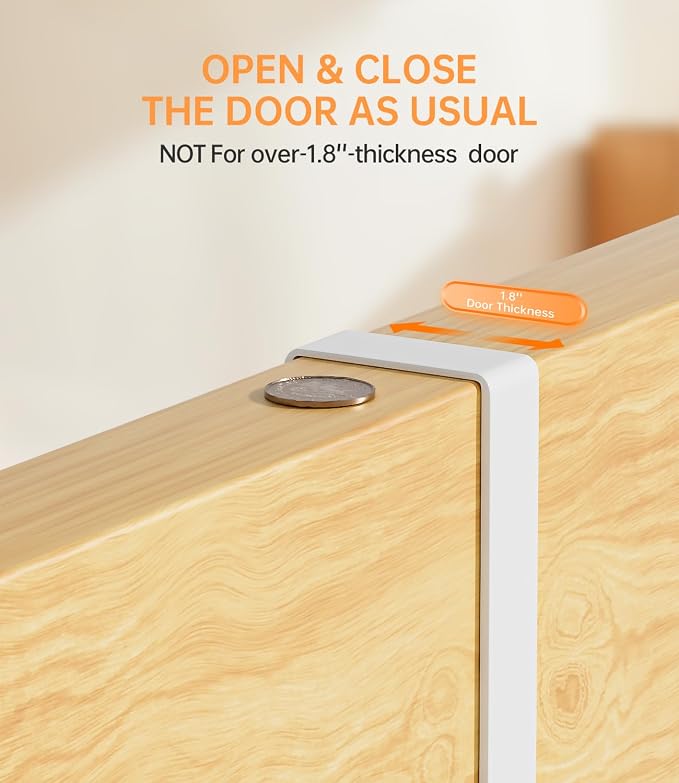 Broom Holder Over The Door with Hooks -304 Stainless Steel (White) | Save Space, Anti-Rust & Sturdy, Mop and Broom Holder Wall Mounted or Hanging Over The Door, for Garage Laundry Kitchen