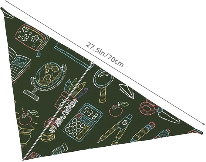 Teacher's Pet Dog Bandana,Funny Bandana Gift,Photo Prop Accessories for Dog Lovers Owner Gift,Triangle Reversible Fall Scarf, Adjustable (Dark Green)