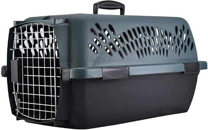 Petmate Pet Porter Dog Kennel 23in, Dark Gray and Black, Pets up to 15lbs | Made in USA