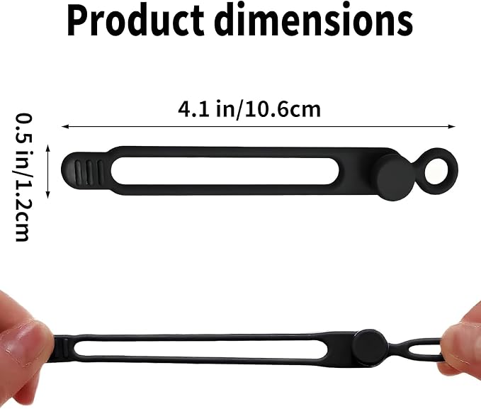 6 Pcs Cable Management Travel Essentials Zip Ties,Silicone Material | Cord Organizer Office Desk Accessories Vacation Essentials，Suitable for Storing Data Cables, Headphone Cables, Wires
