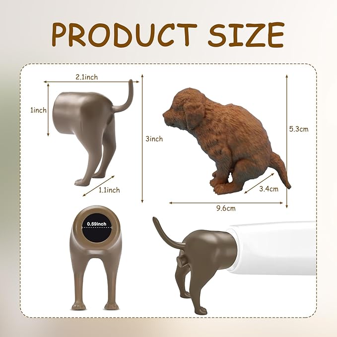 2 Pcs Poop Toothpaste Dispenser, Hilarious Golden Retriever Puppy Poop Toothpaste Dispense, Dog Butt Toothpastes Topper,Suitable for Dog Lovers