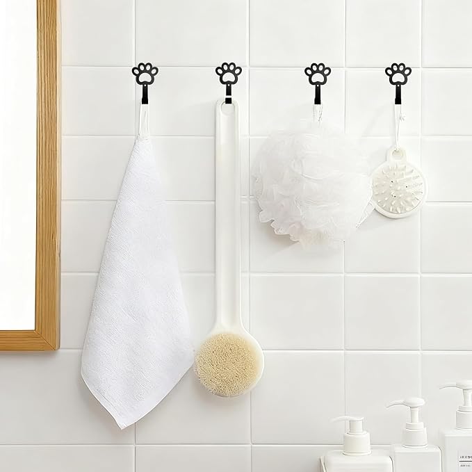 4Pcs Dog Hooks for Wall, Cute Paw Key Hook Wall Mount, Organizer Hook, Pet Hook, Great Gift for Dog Lovers, for Entryway Hallway Kitche Office Bedroom, Living Room
