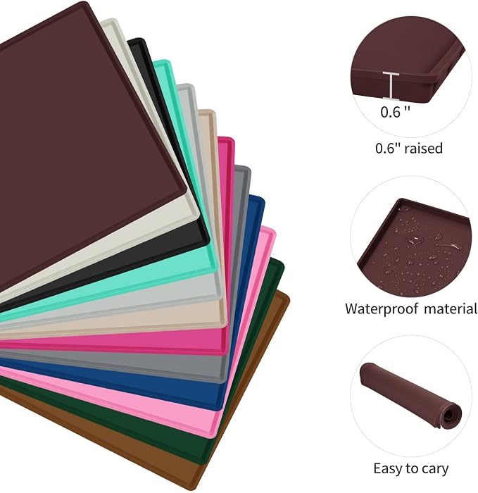 Silicone Dog Food Mat Waterproof Pet Feeding Tray for Small Medium Dogs