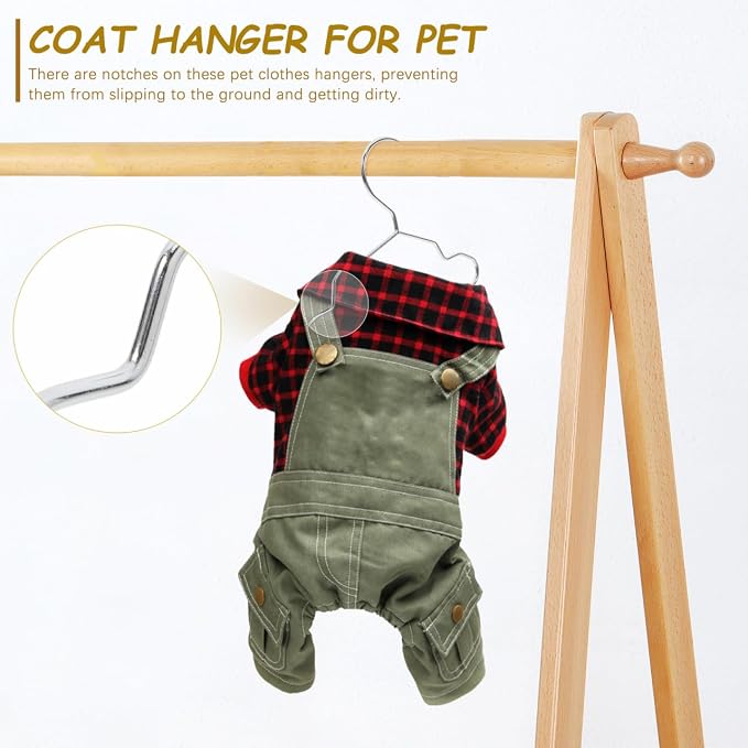 MAGICLULU Pet Hangers 10-Pack Steel Mini Closet Hangers for Cat Clothing Dog Apparel and Pet Accessories Space-Saving Storage Organizer for Home Shop and Drying Use