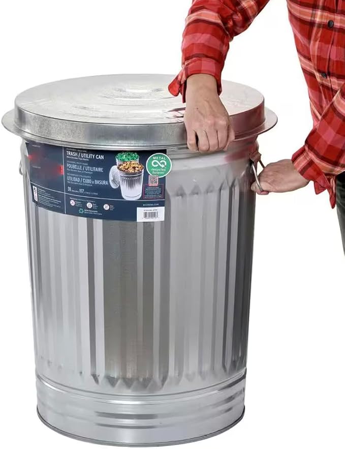 Galvanized Steel Trash Can Replacement Infinity Lid LD98199