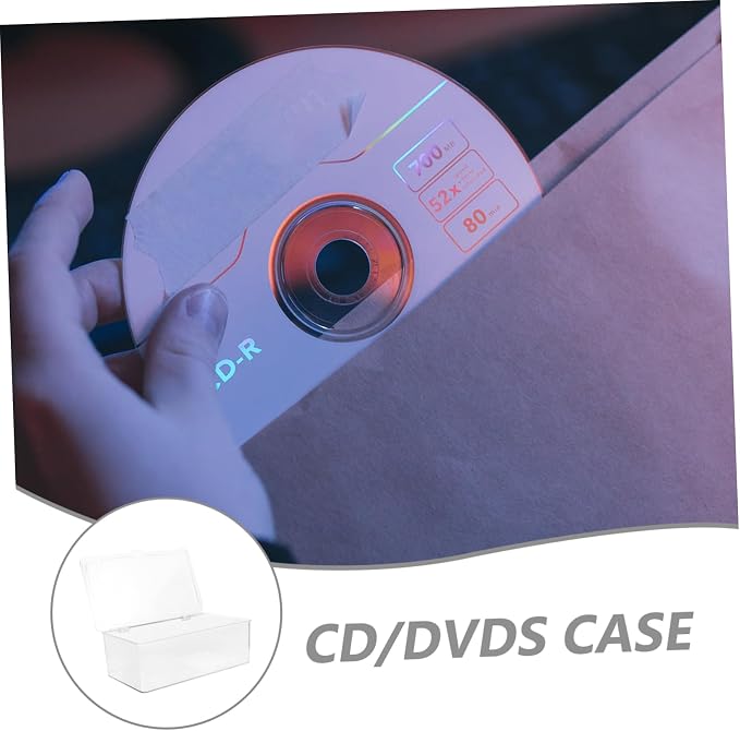 Portable CD Organizer Box with Lid, PET Dustproof Large Capacity | Dvd Storage Container for Home or Office, Media Holder, Space Saving Organizer for Discs