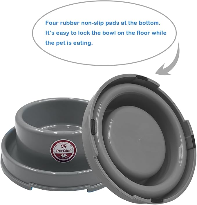 PetLike Dog Bowls Pet Food Bowls, No Spill Cat Food Bowl Water Food Feeder Pet Dishes for Cat Puppies Small Medium Dogs