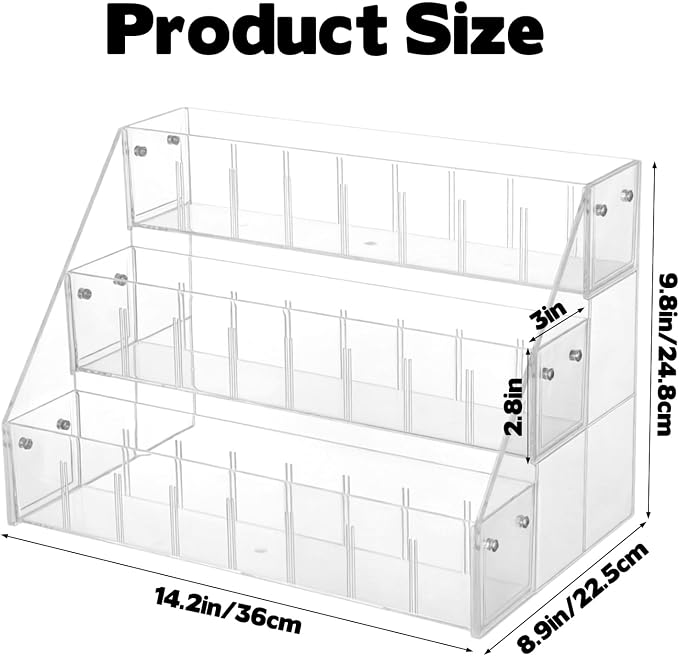 Rainmae 3-Tier Vitamin Storage Organizer, Medicine Cabinet Organizer, Pill Bottle Organizer, Medicine Bottle Organizer for Countertop, Shelf for Vitamin Bottles Pills Medical Supplies Bathroom Cabinet