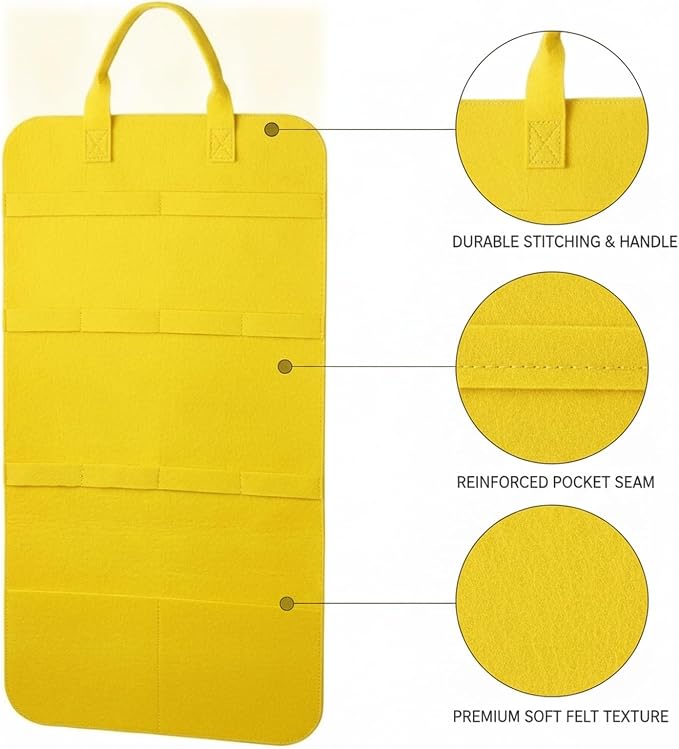 Pet Toy Storage Bag, Polyester Felt Bin for Cat and Dog Toys, Open Top Organizer for Shelves and Living Room, 13 x 3.3 x 1.6 Inches (1 PC)