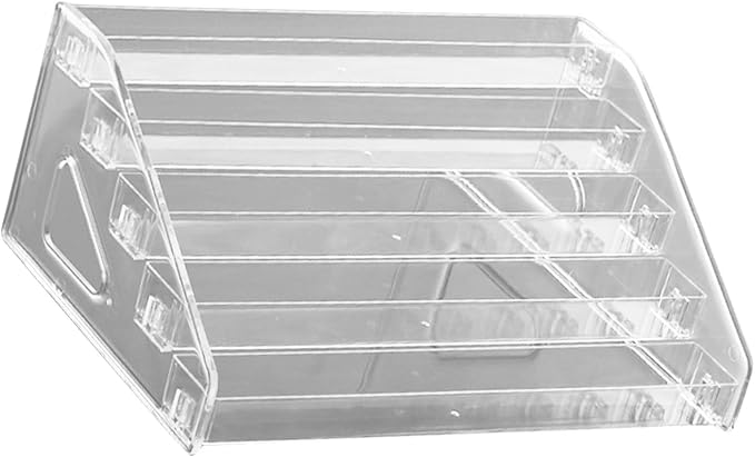 Clear Closure Card Stand Desktop Organizers Portable Document Display Rack for Workplace Study Room PET Card Shelf