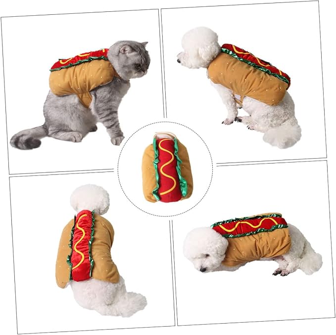 VICASKY Folding Christmas Pet Clothing Warm Leisure Outfit for Dogs and Cats Stylish Holiday Garment for Photo Shoots Easy Storage and Comfortable Winter Wear