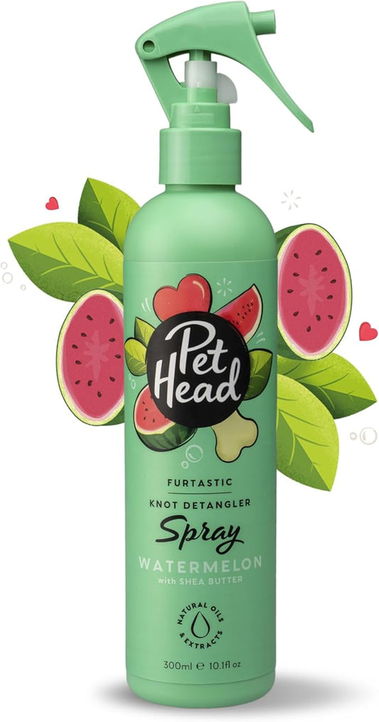 Pet Head Furtastic Dog Spray | Watermelon Scent | Pet Spray for Smelly Dogs | Knot Detangler | Care for Long, Tangly Curls & Coats | Vegan | Gentle Formula for Puppies | Made in USA | 10.1 fl. oz.