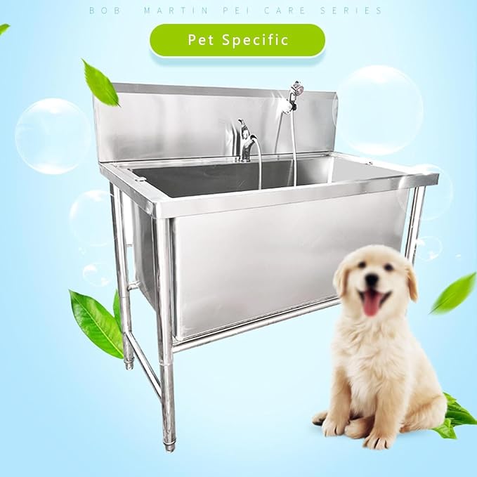 Stainless Steel Dog Washing Station,Professional Bathing Station,Pet Grooming Tub,Dog Bathtub for Home,Pet Wash Station,Dog Grooming Tub for Home, for Large,Medium & Small Pets,100cm/39in