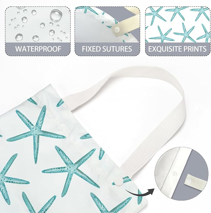 Car Trash Bag Car Garbage Bag Hanging Cars Trash Can, Waterproof Cars Back Seat Organizer for Vehicle Travelling Campingg Ocean Starfish Sailboat Anchor Decor