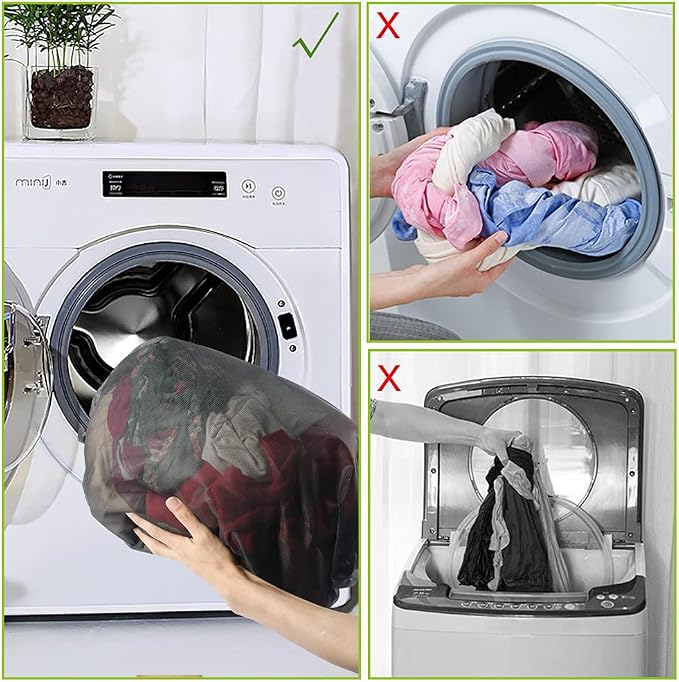 2Pcs Extra Large Mesh Laundry Bags for Washing Machine - Ideal for Delicates, Blankets, Sheets, Bedding, Toys, Pet Items - Zippered Mesh Bags for Travel, Storage, Dorms, Home (43 x 35 Inches) | Zippered mesh bags for delicates, blankets, toys, pet item...
